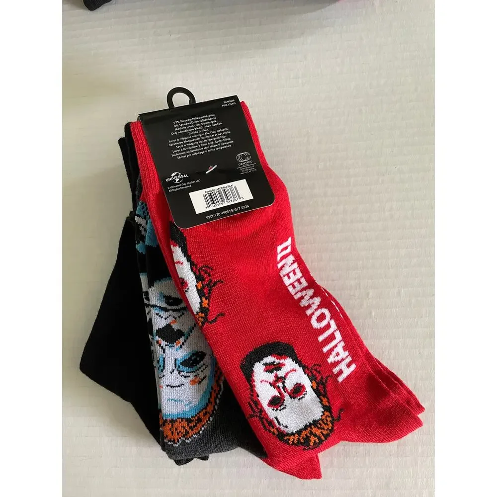 3 PAIR HORROR MOVIE HALLOWEEN II HALLOWEEN SOCKS NEW